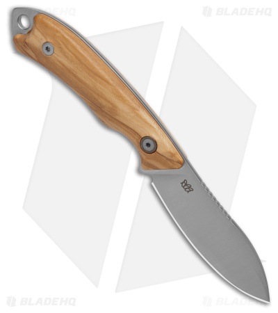 MKM Pocket Tango 1 MagnaCut Fixed Blade Knife Olive Wood (2.91" Satin)
