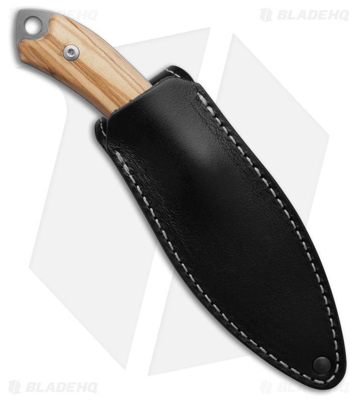 MKM Pocket Tango 2 MagnaCut Fixed Blade Knife Brown Olive Wood (2.91" Satin)