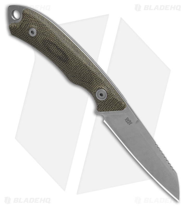 MKM Pocket Tango 2 MagnaCut Fixed Blade Knife Green Canvas Micarta (2.91" SW)