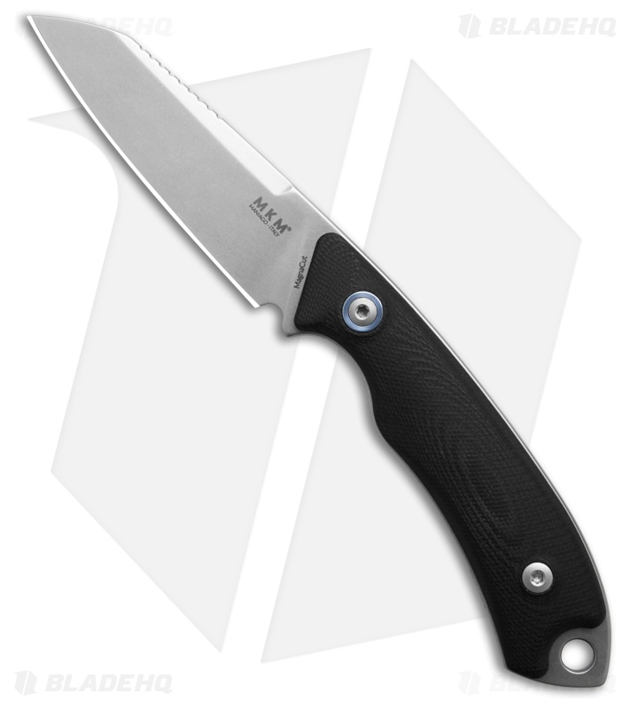 MKM Pocket Tango 2 MagnaCut Sheepsfoot Fixed Blade Knife Black G-10 (2.91" SW)