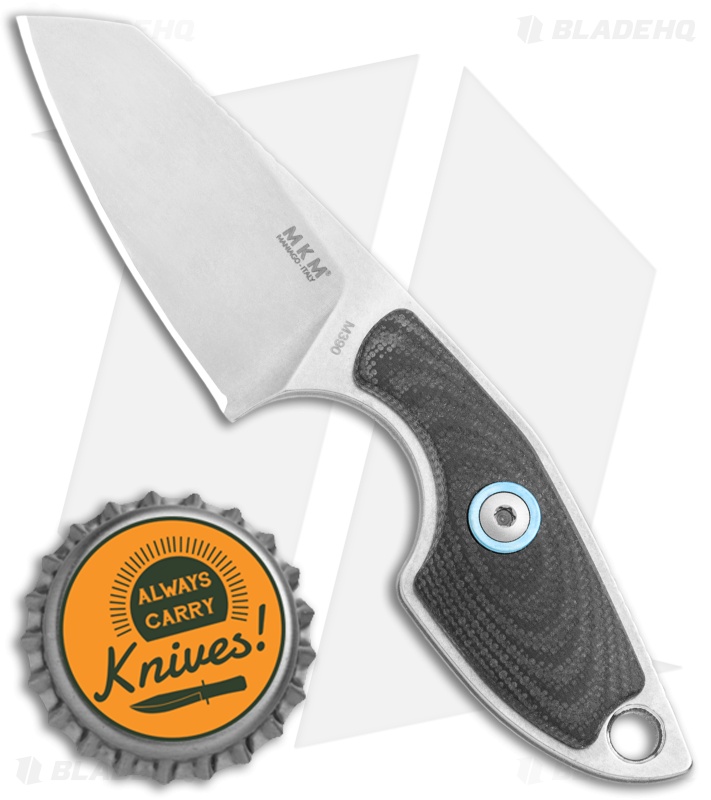 MKM Vox Mikro 2 | Fixed Blade Neck Knife | Sheepsfoot + Black G-10