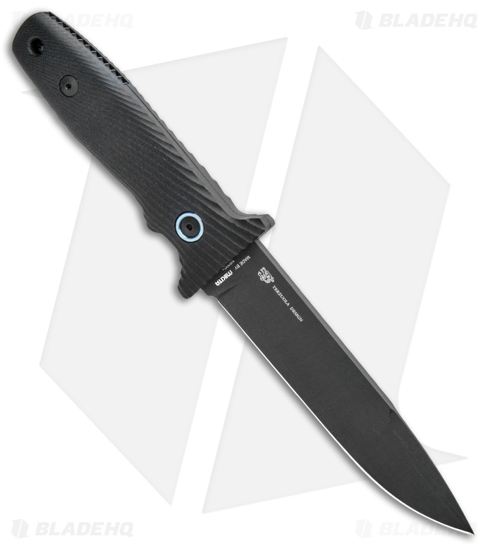 MKM Terzuola Jouf Fixed Blade Knife Black G-10 (5.1" Black Cerakote)
