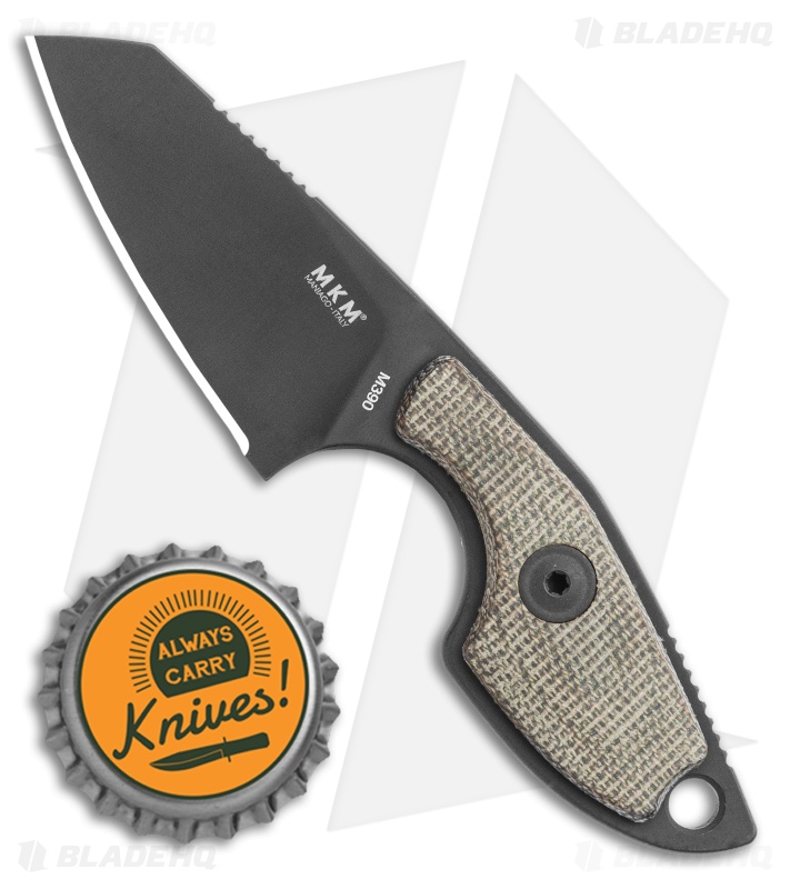 MKM Vox Mikro 2 | Fixed Blade Neck Knife | Black Sheepsfoot +