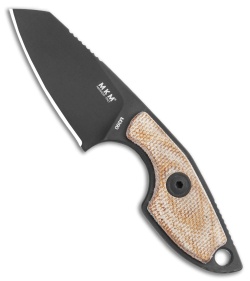 MKM Voxnaes Mikro 2 Fixed Blade Knife Natural Canvas Micarta (2" Black) MR02-NCB