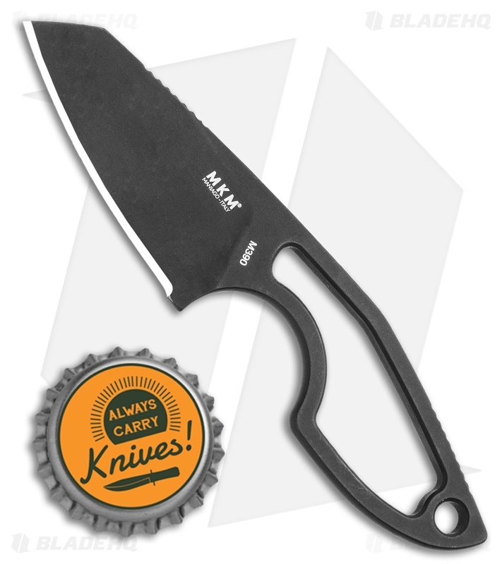 MKM Voxnaes Mikro 2 Fixed Blade Knife Skeletonized Stainless Steel (2" Black)