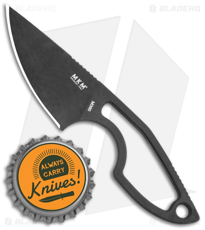 MKM Vox Mikro 1 | Fixed Blade Neck Knife | Black Skeletonized
