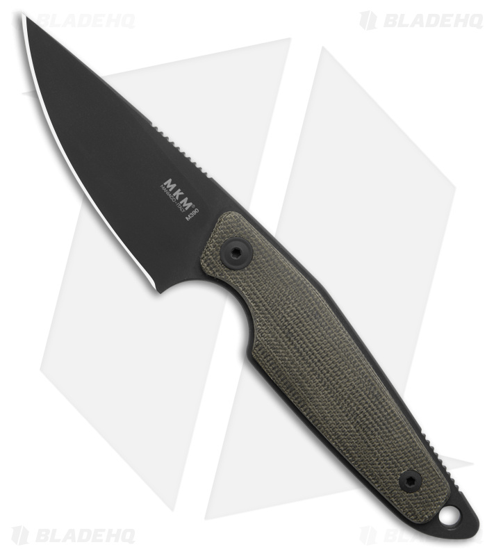 MKM Makro 1 Fixed Blade Knife Green Micarta/Black - Blade HQ
