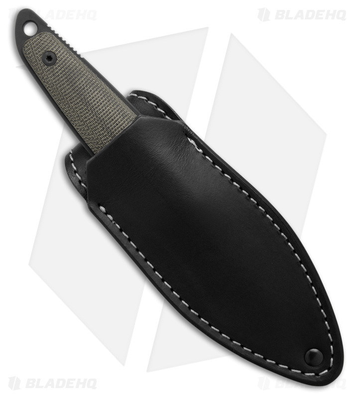 MKM Makro 1 Fixed Blade Knife Green Canvas Micarta (2.9" Black)