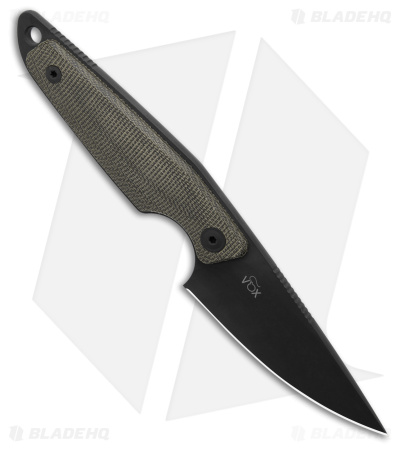 MKM Makro 1 Fixed Blade Knife Green Canvas Micarta (2.9" Black)