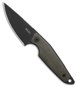 MKM Makro 1 Fixed Blade Knife Green Canvas Micarta (2.9" Black)