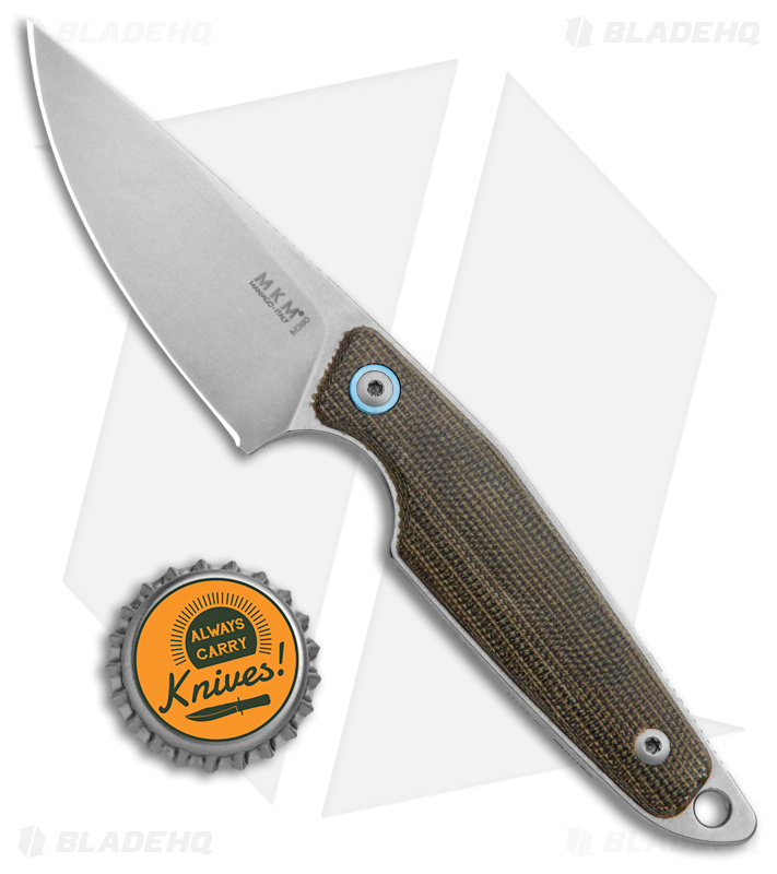 MKM Makro 1 Fixed Blade Knife Green Canvas Micarta (2.87" SW)
