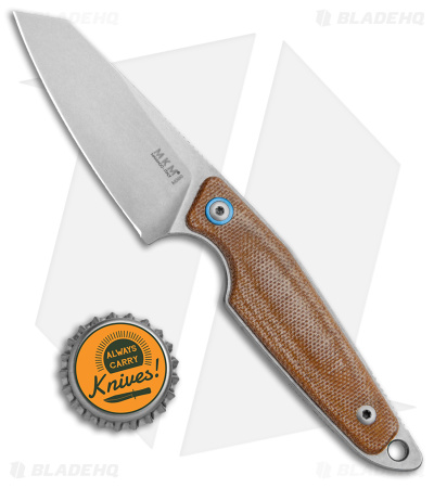MKM Makro 2 Fixed Blade Sheepsfoot Knife Natural Canvas Micarta (2.87" SW)