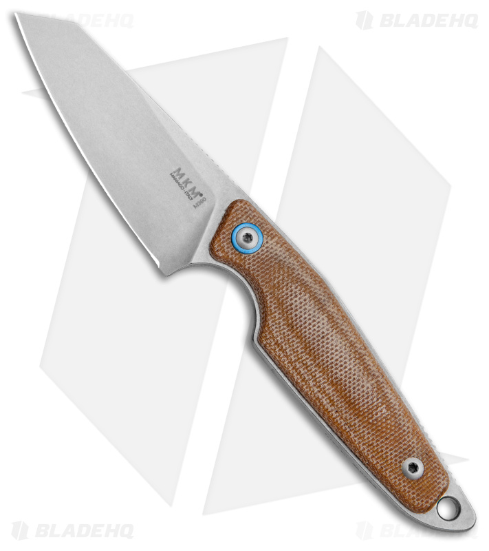 MKM Makro 2 Fixed Blade Sheepsfoot Knife | Tan Micarta - Blade HQ