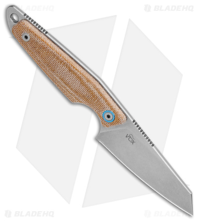 MKM Makro 2 Fixed Blade Sheepsfoot Knife Natural Canvas Micarta (2.87" SW)