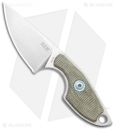 MKM Voxnaes Mikro 1 Fixed Blade Knife Green Canvas Micarta (2" SW)