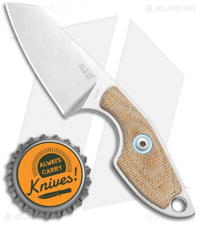 MKM Voxnaes Mikro 2 Fixed Blade Knife Natural Canvas Micarta (2" SW Sheepsfoot)