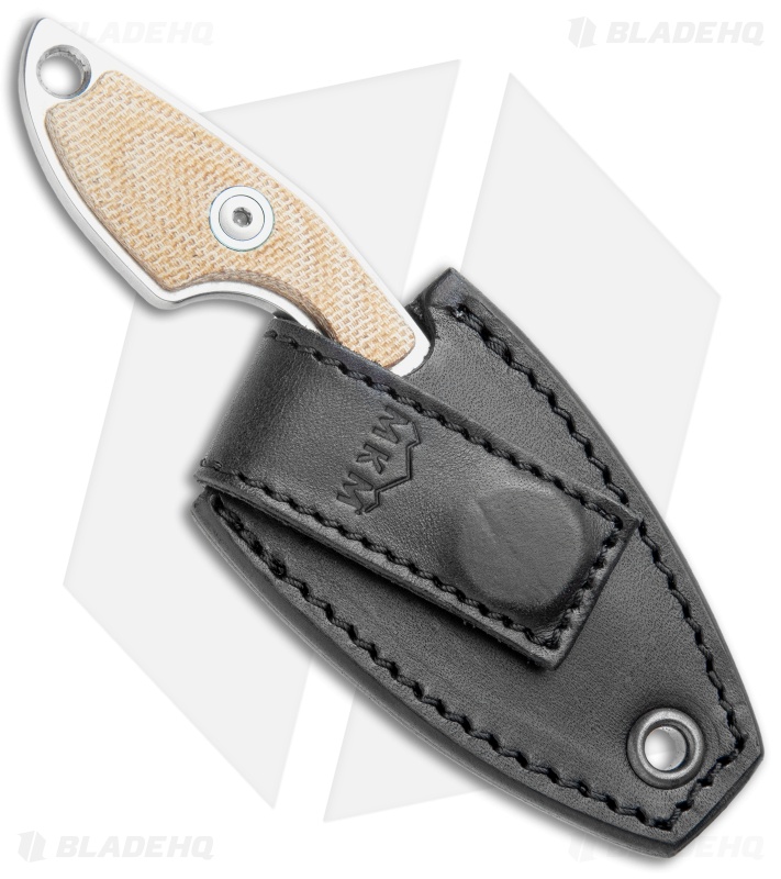 MKM Voxnaes Mikro 2 Fixed Blade Knife Natural Canvas Micarta (2" SW Sheepsfoot)