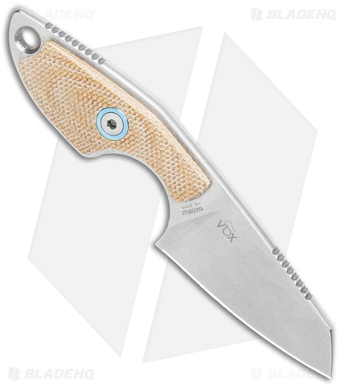 MKM Voxnaes Mikro 2 Fixed Blade Knife Natural Canvas Micarta (2" SW Sheepsfoot)