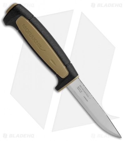 Morakniv Basic 511 Fixed Blade Knife Black/Tan (3.5" Satin)  
