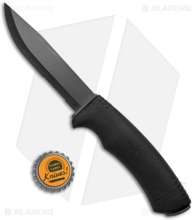 Morakniv Bushcraft Tactical Fixed Blade Knife Black (4.25" Black DLC Serr)