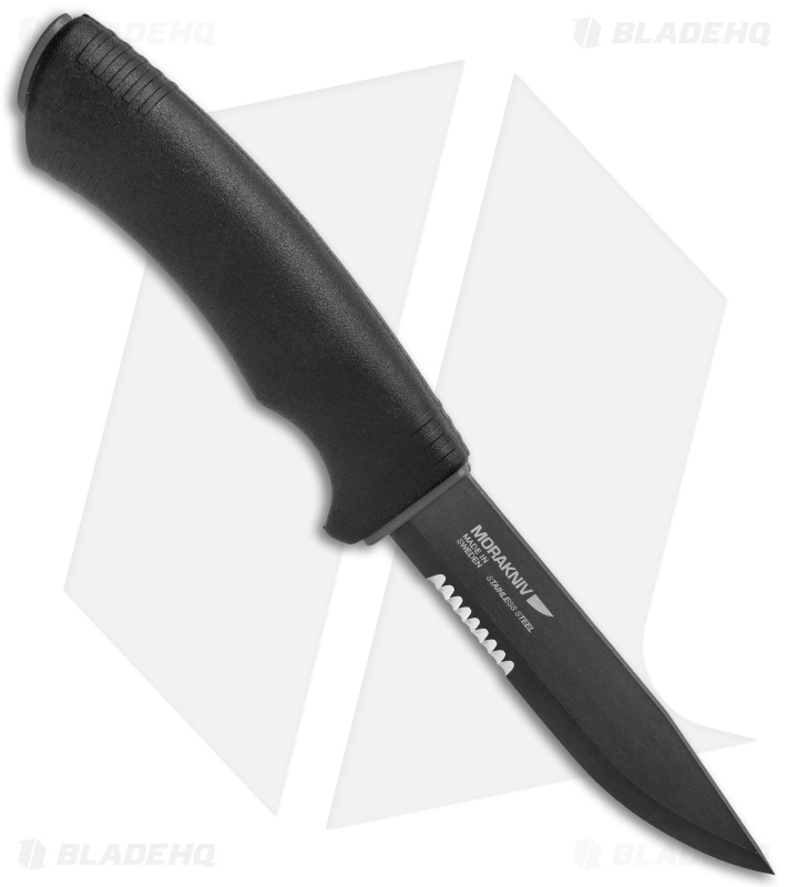 Morakniv Bushcraft Tactical Fixed Blade Knife Black (4.25" Black DLC Serr)