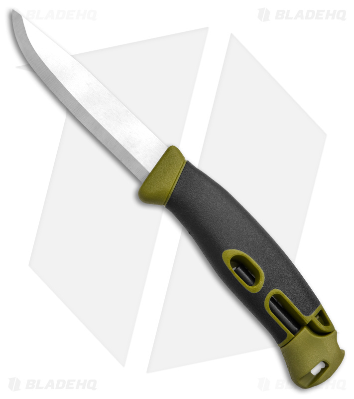 Morakniv Companion Spark Fixed Blade Knife Green w/ Fire Starter (4" Satin) 