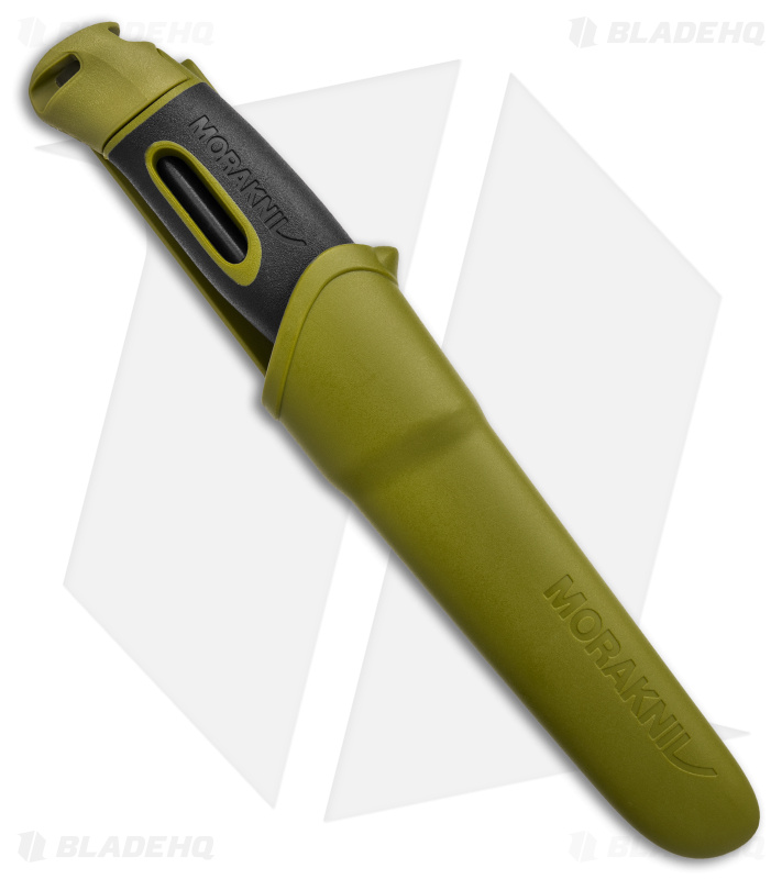 Morakniv Companion Spark Fixed Blade Knife Green w/ Fire Starter (4" Satin) 