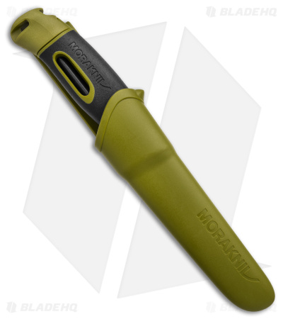 Morakniv Companion Spark Fixed Blade Knife Green w/ Fire Starter (4" Satin) 