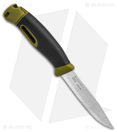 Morakniv Companion Spark Fixed Blade Knife Green w/ Fire Starter (4" Satin) 