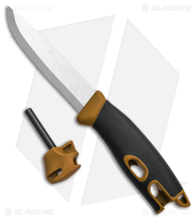 Morakniv Companion Spark Fixed Blade Knife Brown w/ Fire Starter (4" Satin) 