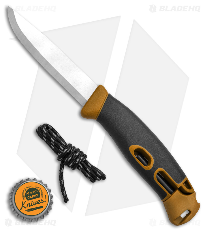 Morakniv Companion Spark Fixed Blade Knife Brown w/ Fire Starter (4" Satin) 