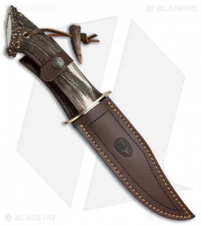 Muela Cazorla Bowie Fixed Blade Knife Crown Stag (6.25" Satin)