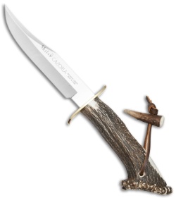 Muela Cazorla Bowie Fixed Blade Knife Crown Stag (6.25&quot; Satin) | 46468