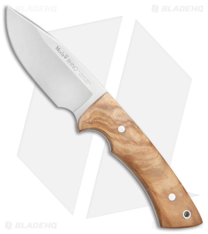 Muela Rhino Fixed Blade Knife Olive Wood (4" Satin)