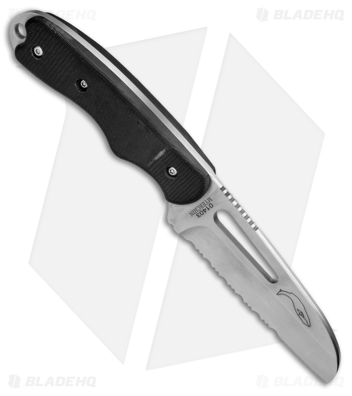 Myerchin Gen. 2 Offshore System Fixed Blade Knife Black G-10 (4" Satin Serr)