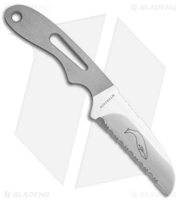 Myerchin Safety Dive Fixed Blade Knife Stainless Steel (3.5" Satin Serr)