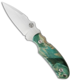 Nemesis Custom Jeff Hall Arch Ally Fixed Blade Green Box Elder (2.75" Satin) NK6