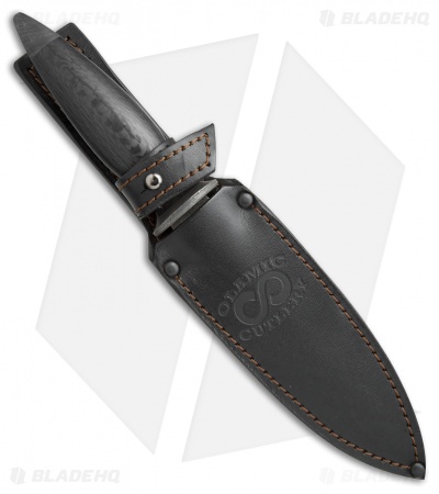 Olamic Cutlery Dagger Fixed Blade Knife Carbon Fiber (6.25" Damascus) #4302