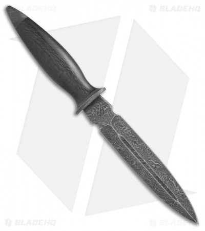 Olamic Cutlery Dagger Fixed Blade Knife Carbon Fiber (6.25" Damascus) #4302