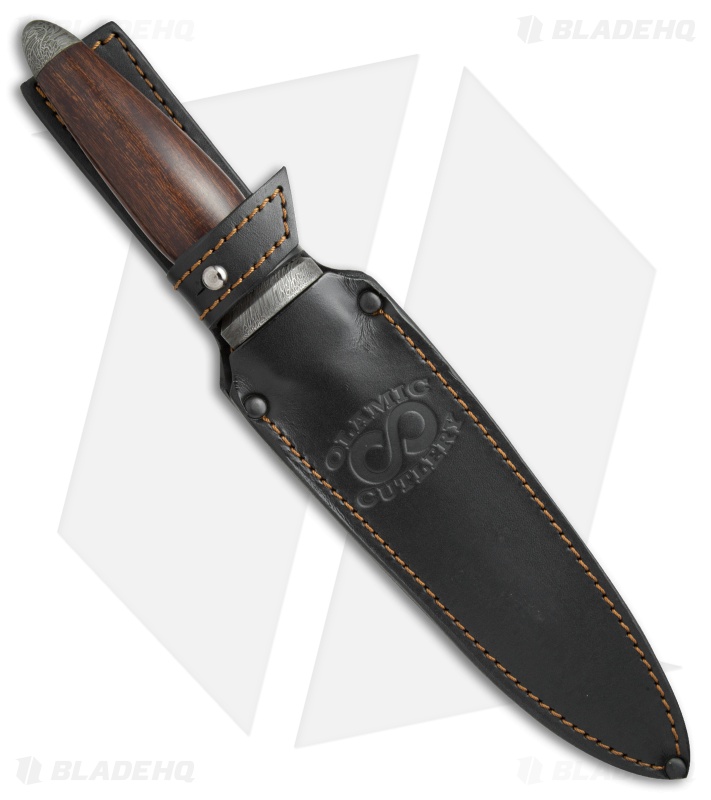 Olamic Cutlery Dagger Fixed Blade Knife Ironwood (6.625" Ubari Damascus) #4130