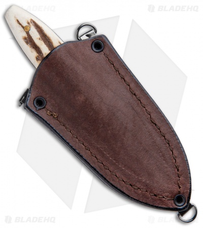 Olamic Cutlery Harpoon Slim Neck Knife Stag (3" Damascus)