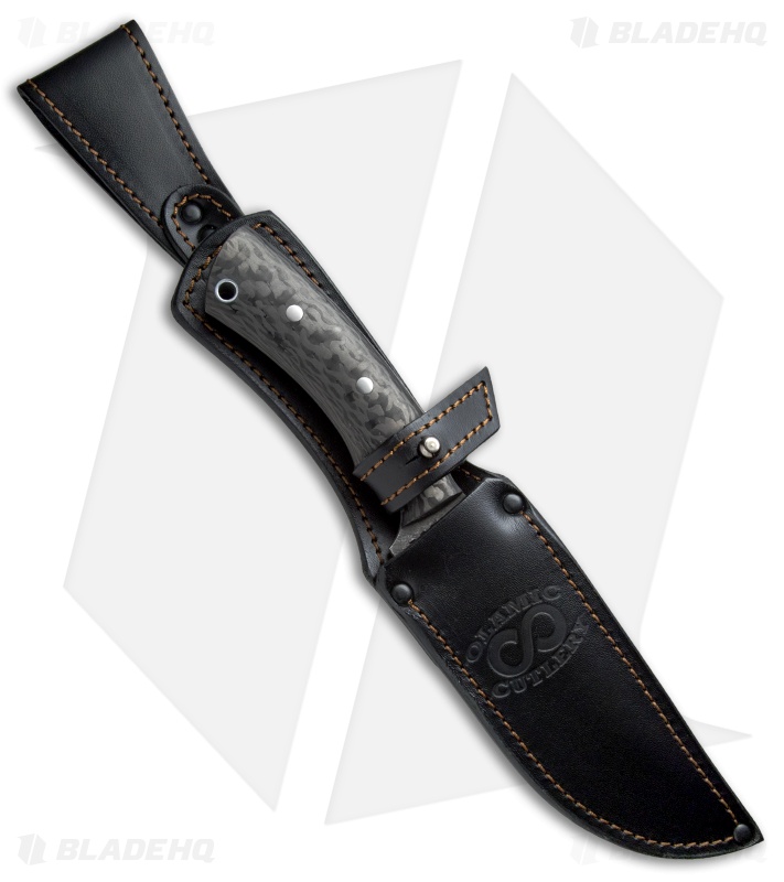 Olamic Cutlery Kovda Fixed Blade Knife Carbon Fiber (5.375" Damascus) 4092