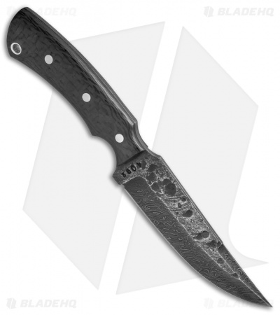Olamic Cutlery Kovda Fixed Blade Knife Carbon Fiber (5.375" Damascus) 4092