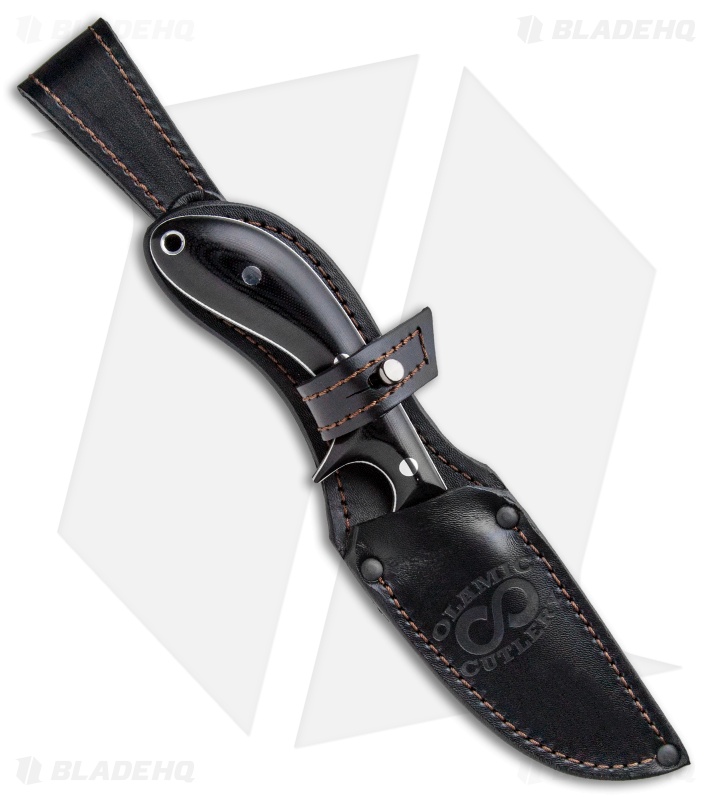 Olamic Cutlery Kurok Fixed Blade Knife Black G-10 (4.3" Damascus)  