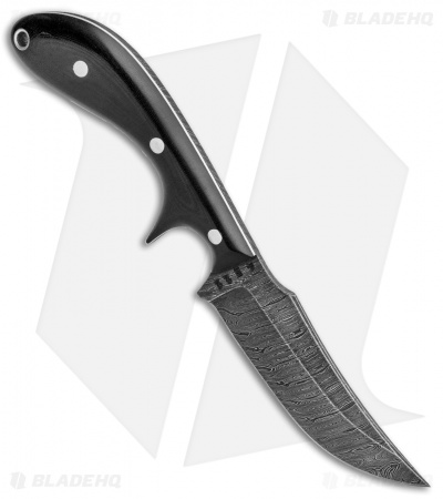 Olamic Cutlery Kurok Fixed Blade Knife Black G-10 (4.3" Damascus)  