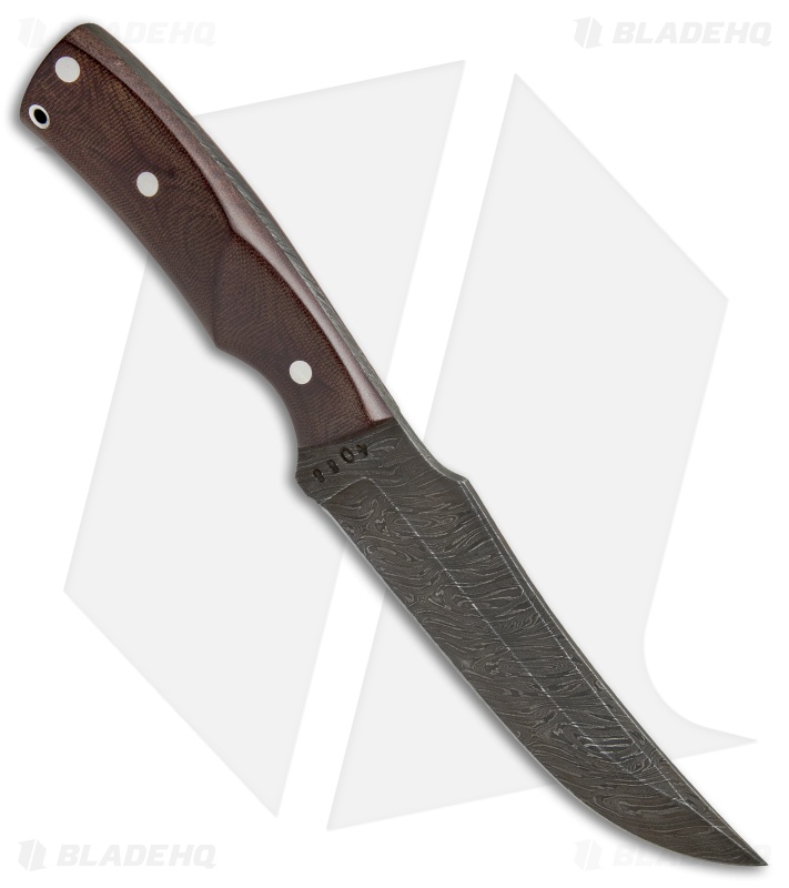 Olamic Cutlery Persian XL Fixed Blade Knife Maroon Micarta (5.75" Damascus) 4088