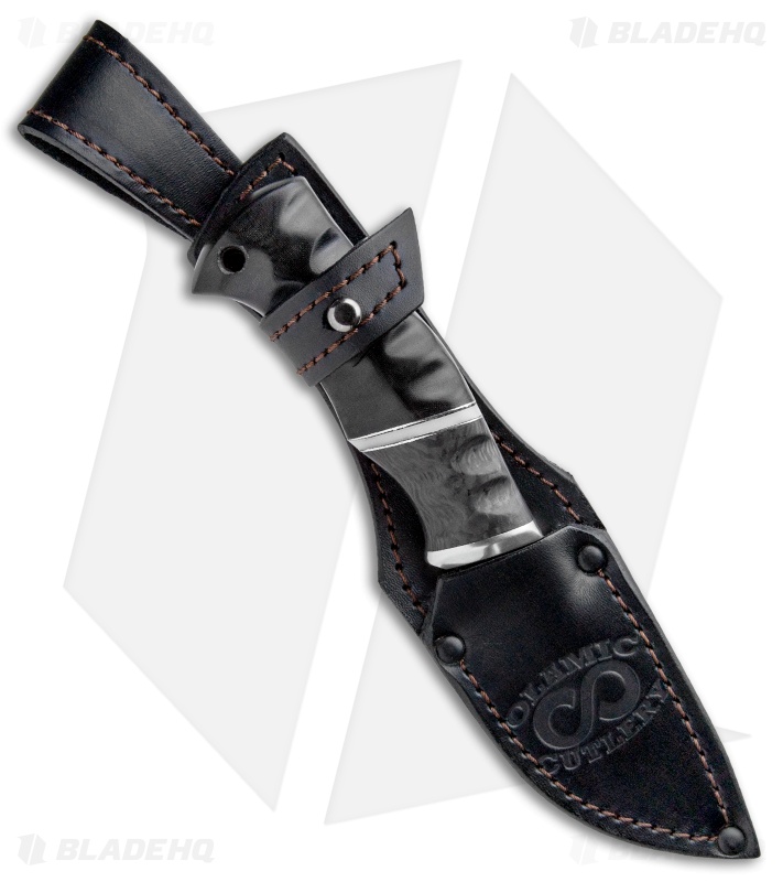 Olamic Cutlery Skinner Fixed Blade Knife Carbon Fiber/G-10  (3.3" Damascus)  
