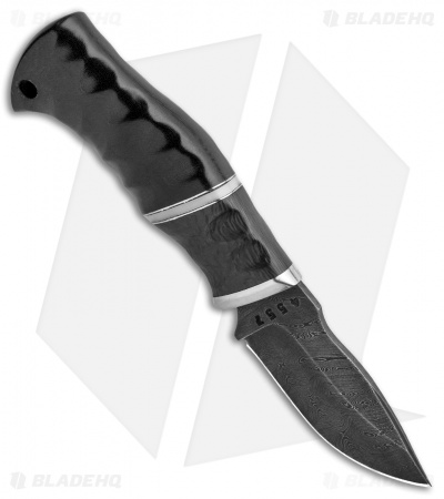 Olamic Cutlery Skinner Fixed Blade Knife Carbon Fiber/G-10  (3.3" Damascus)  