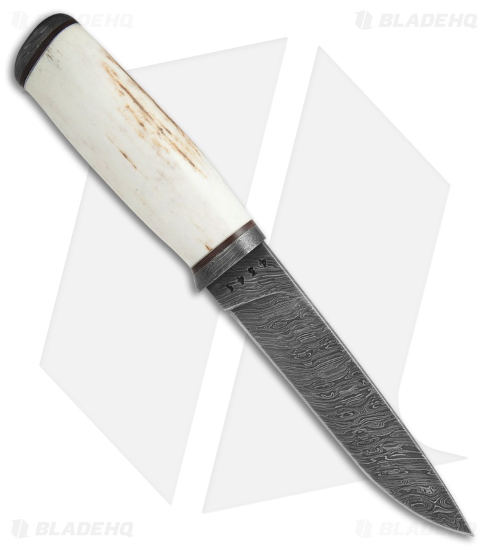 Olamic Cutlery Suna Fixed Blade Knife Stag (5.75" Damascus) 4341