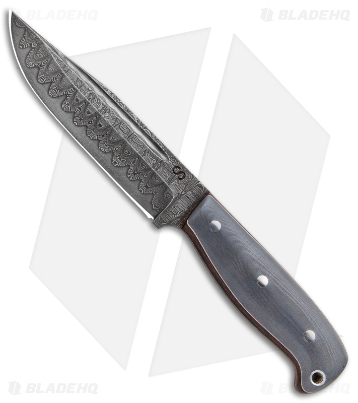 Olamic Cutlery Voykar FT Fixed Blade Knife Gray G-10 (5.75" San Mai Damascus)
